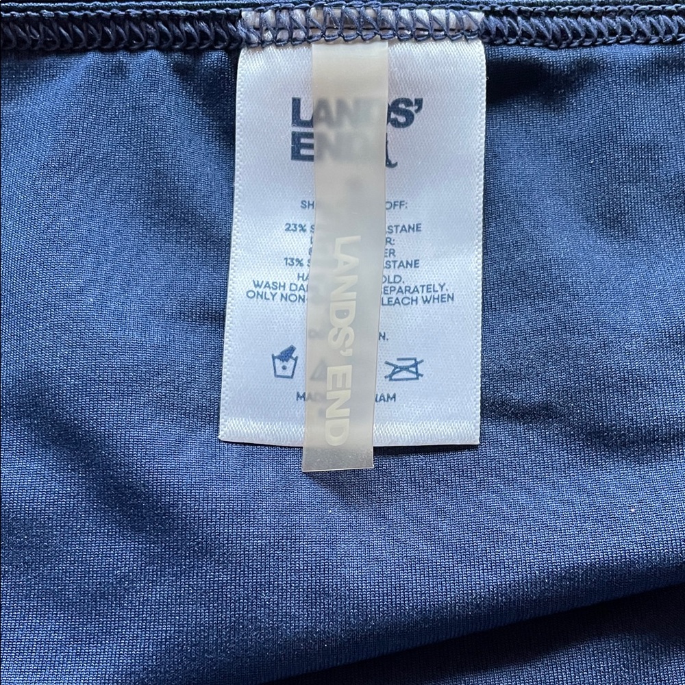 Lands' End Swimsuit Tankini Swim Dress Blue & White Slimming Plus Size 18 - Picture 4 of 13